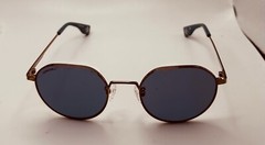 Converse Mens Round Metal Shing Bronze Sunglass , Solid Blue Lens SC0222