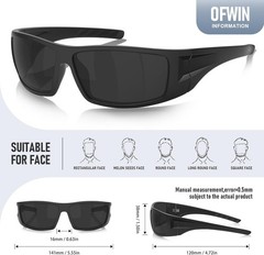 Polarized Sports Sunglasses for Men Women Unbreakable Frame Cycling Fishing.