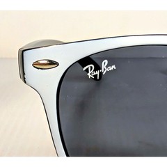 Vintage Ray-Ban Wayfarer Sunglasses White Black Frame Large Italy