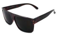 Men’s Flat Top Sunglasses Square Shape Brown Tortoise Frame Retro 80’s 90’s 360