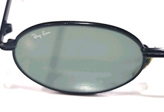 Ray Ban B&L PSBA Vintage Small Black Metal Gray Oval Sunglasses Read