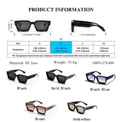 Luxury Retro Square Sunglasses – Black Millionaire Style UV400 Sunglasses for Me