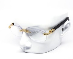 Sunglasses Men Elegant Tinted Clear Wood Buff Glasses Unique Square Rimless New