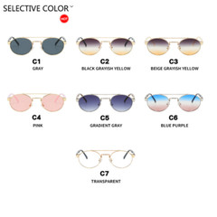 Round Oval Double Bridge Sunglasses For Men Women Outdoor Shade Glasses UV400