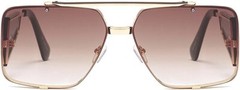 Oversized Square Pilot Style Sunglasses Metal Retro Rimless Men Women Fashion