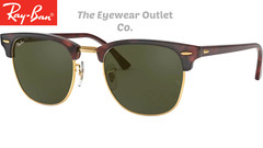 Store Display Rayban Clubmaster Tortoise RB3016 Green G15 Lens Men / Women 51mm