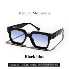 Retro Square Sunglasses UV400 Black Fashion Eyewear for Men Women