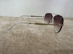 Ray-Ban RB3791 Rimless Aviator Sunglasses, Silver Frame, Purple Gradient Lens