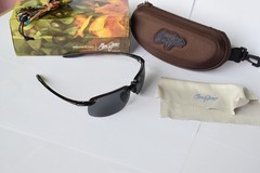 Maui Jim 407-02 Ho’Okipa Sport Sunglasses Black Polarized Rimless/Neutral Grey