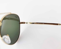 Ray-Ban RB3625 New Aviator Polished Gold Frame Green Lenses Unisex 58mm