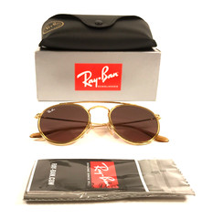 Ray-Ban Sunglasses RB3647-N 9124/43 Round Double Bridge Gold Crystal Brown Gray