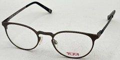 Tumi Mens Stainless Steel Round Eyewear Frame T107 Gunmetal 49mm