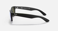 Ray-Ban RB2132 New Wayfarer Flash Sunglasses Black Blue Mirror 55-18-145 Unisex