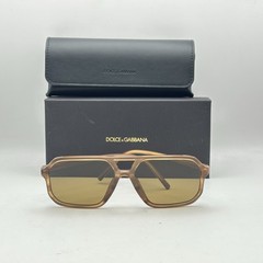 Dolce & Gabbana Double Bridge Aviator Polarized Sunglasses DG4541 Brown Stripe