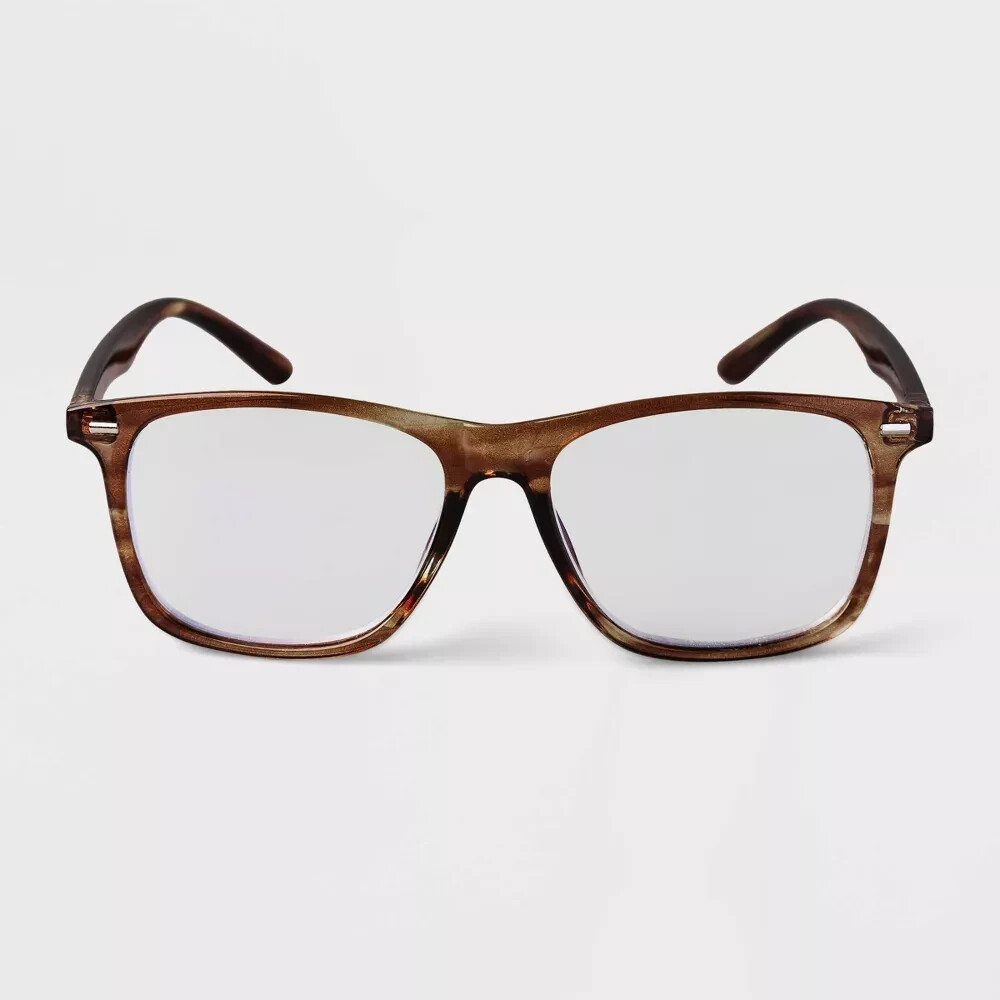 Men’s Flat Top Blue Light Filtering Glasses – Goodfellow & Co Brown