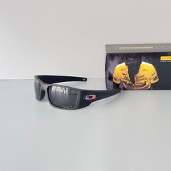 Oakley Fuel Cell OO9096 Polarized Sunglasses Black Frame Black Lens USA Flag