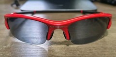 Vintage Oakley Flak Jacket XLJ Sunglasses 03-902 Infrared/Black Iridium Frames