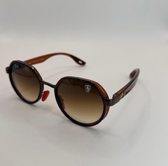 Ray-Ban RB3689 Scuderia Ferrari Sunglasses –Clear Brown Frame Brown Lenses