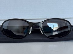 MINT Vintage 90s Oakley A-Wire Sunglasses Gen 1 Dark Pewter USA Oval Wrap