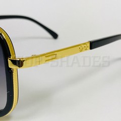 Mens Metal Sunglasses Shades Gold Frame/Bar Oversize Square Designer Quality