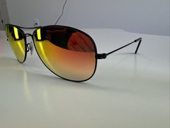 Ray Ban RB 3362 002/4W Sunglasses 59mm Black Frame/ Ruby Lens #868
