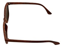 Perry Ellis Mens Sunglass Wood Plastic Square, Brown Lens PE83 2