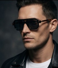 Sunglasses Fashion Designer Flat Top Square Retro Business Men Fancy Shades 2026