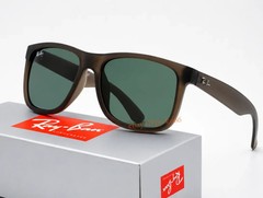 Ray-Ban RB4165 Justin Classic Sunglasses Matte Opal Grey Green Lens 54-16 UV400