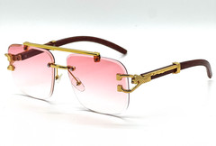 Mens Sunglasses Hip Hop Quavo Migos Rimless Gold SQUARE Frame Diamond Cut Lens