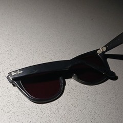 Ray-Ban Wayfarer II Rectangle Sunglasses Black Frame Red Prescription Lenses