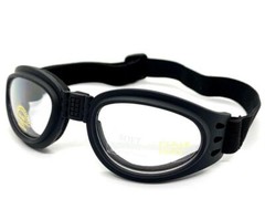 MOTORCYCLE Riding Padded Folding Pocket GOGGLES Protective Eyewear Clear Lens