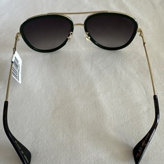 GUCCI GG0062S 003 Aviator Green/Red Unisex Sunglasses 57mm with Light Grey Lens