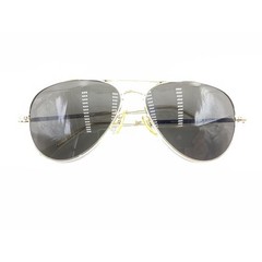 General Optical Gold Aviator Sunglasses Gray Lens 130 USA Designer Men Women