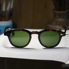 Johnny Depp green Sunglasses dark tortoise glasses green glass lens UV400 SMALL