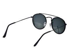 Ray-Ban Sunglasses RB3647N Round Double Bridge Black Frame Blue Grey Lens 51mm