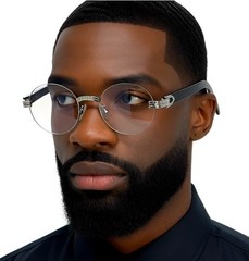 Slim Oval Round Rimless Wood Luxury Sunglasses HIP HOP Buffs Shades Rapper New