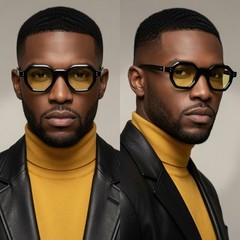 Men Sunglasses Chunky Geometric Eyewear Offers Unique Retro Fashion Style Classy