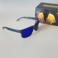 Oakley Holbrook OO9102 signature edition Sunglasses frosted black Deep Blue lens