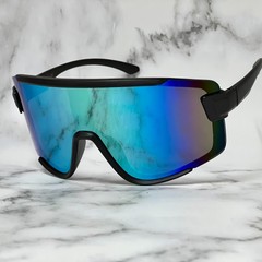 Sport Men Baseball Running Ski Sunglasses Retro Reflective Big Large Single Lens