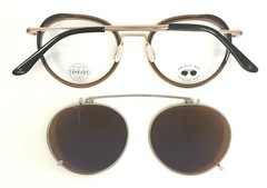 Vuarnet Sun Clip-On VD1808 003 50mm Stainless Steel Titanium Round Sunglasses