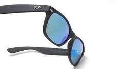Ray-Ban New Wayfarer Flash Black/Blue Mirror 55mm Sunglasses RB2132 622/17 55-18
