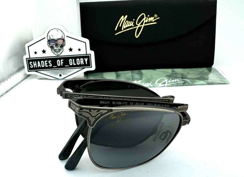 MAUI JIM STILLWATER MJ 706-17C PEWTER NEUTRAL GREY POLARIZED FOLDING SUNGLASSES