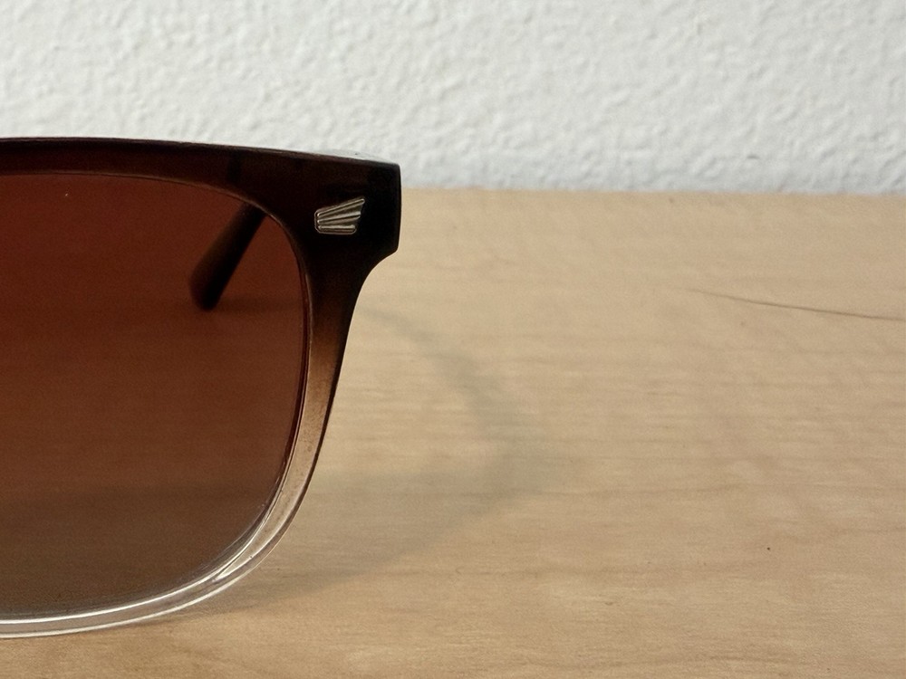 Men’s Rectangle Full Rim Sunglasses Brown Frame Gradient Tinted Lenses SY8068