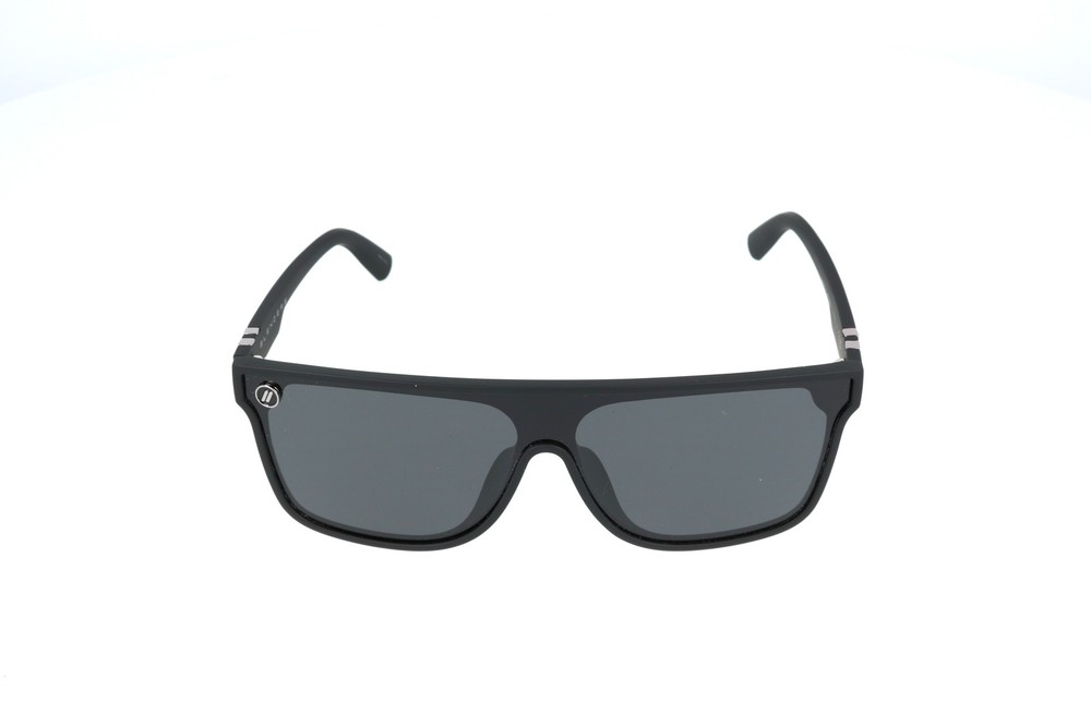 Blenders Scifi Dark Flatter Black Shield Polarized Sunglasses 148-16-145