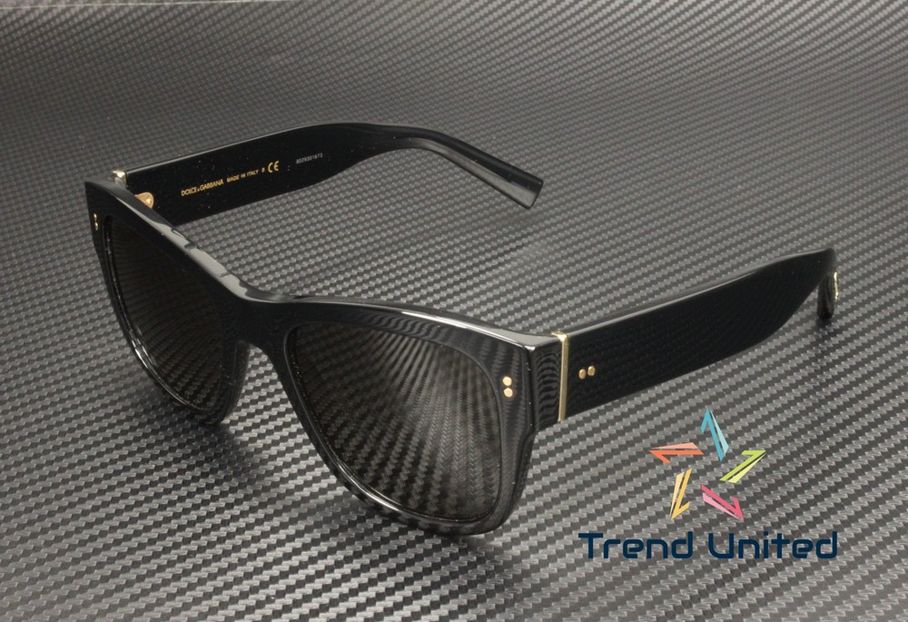 DOLCE & GABBANA DG4338 501 87 Black Grey 52 mm Men’s Sunglasses