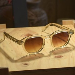 Vintage Johnny Depp sunglasses men’s crystal yellow glasses brown gradient lens