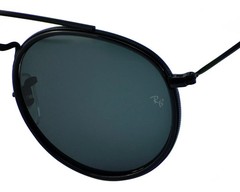 Ray-Ban Sunglasses RB3647N Round Double Bridge Black Frame Blue Grey Lens 51mm