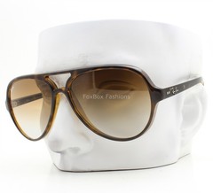Ray-Ban Cats 5000 Sunglasses RB 4125 710/51 Light Havana Brown Glass Lens w/case