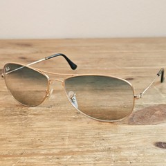 Ray-Ban RB3362 Cockpit Sunglasses Gold Metal Frame Blue Gradient Lens