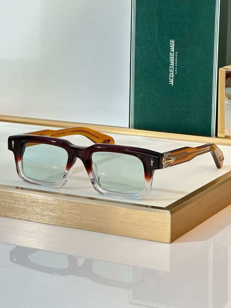 Jacques Marie Mage Eyeglasses Square Frame Gradient Burgundy Crystal Handmade Lu